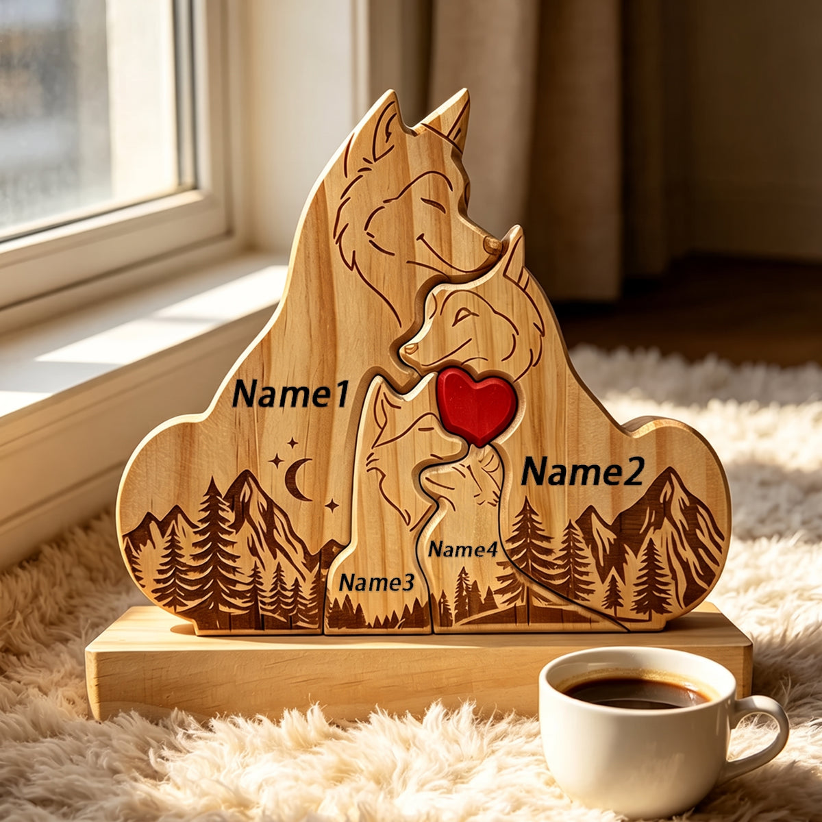 Wood Fox Family Puzzel