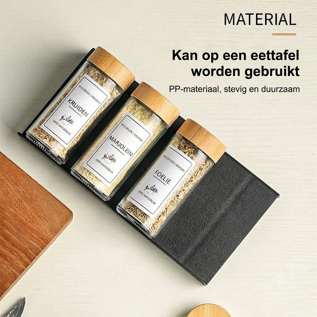 4-Delige Modulaire Lade Kruidenrek Set - Inzetbaar & Uitbreidbaar