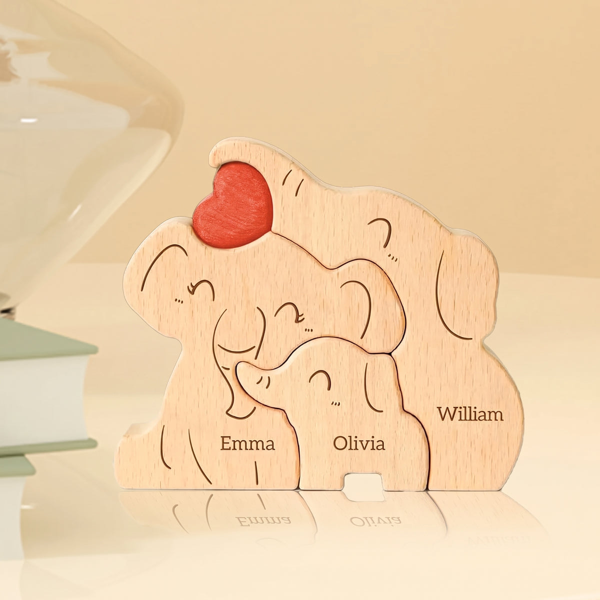 Wood Elephant Family Puzzel