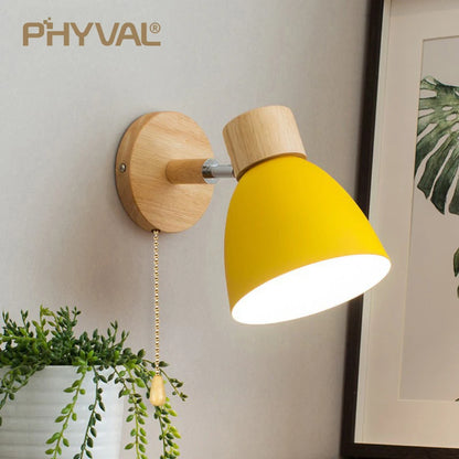 Scandinavische Houten Wandlamp