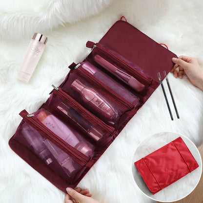 4-in-1 Oprolbare Make-Up Reistas - Inklapbare Cosmeticatas