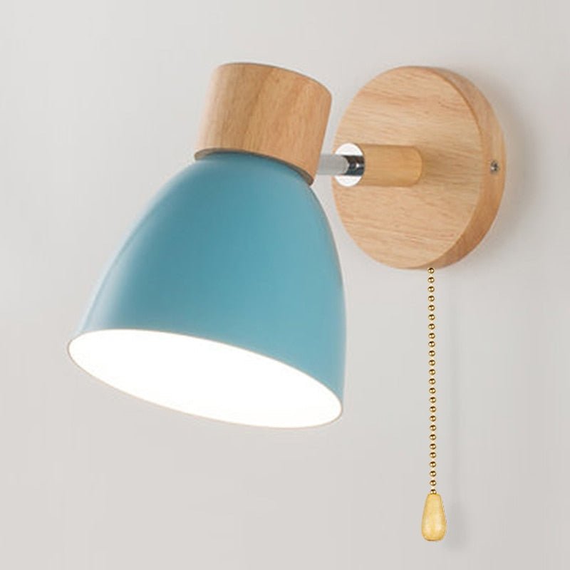 Scandinavische hangende wandlamp van hout