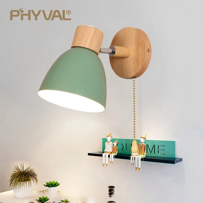 Scandinavische Houten Wandlamp