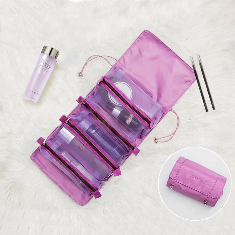 4-in-1 Oprolbare Make-Up Reistas - Inklapbare Cosmeticatas