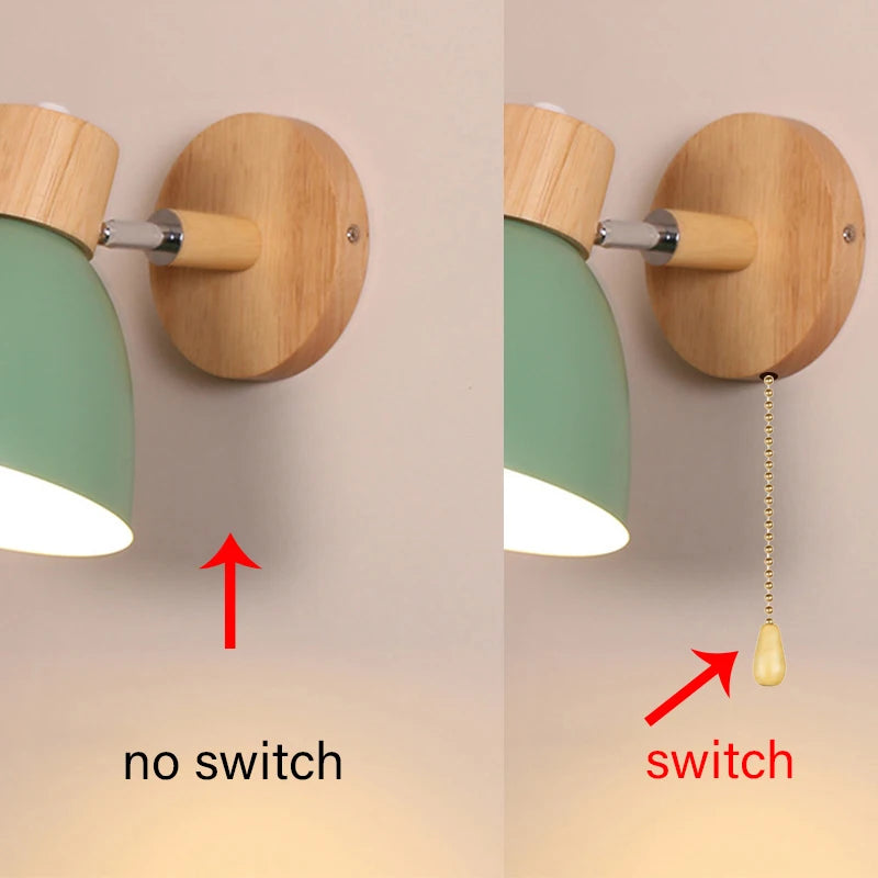 Scandinavische Houten Wandlamp