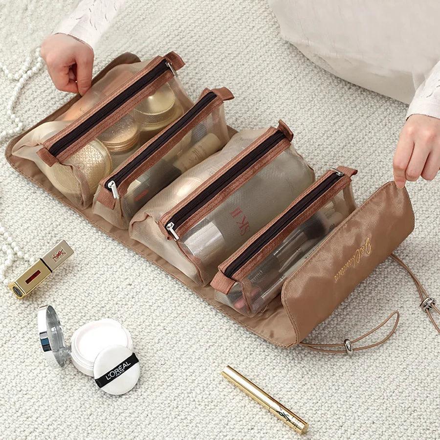 4-in-1 Oprolbare Make-Up Reistas - Inklapbare Cosmeticatas