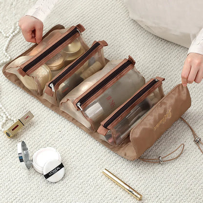 4-in-1 Oprolbare Make-Up Reistas - Inklapbare Cosmeticatas
