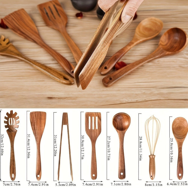 TerraChef – Luxe Houten Keukengerei Set (7-delig) voor Stijlvol & Veilig Koken