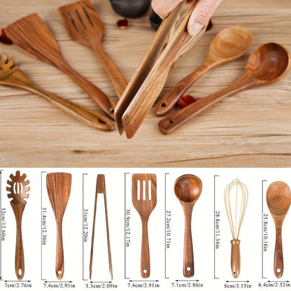 TerraChef – Luxe Houten Keukengerei Set (7-delig) voor Stijlvol & Veilig Koken