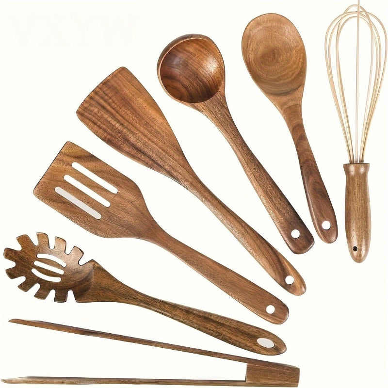 TerraChef – Luxe Houten Keukengerei Set (7-delig) voor Stijlvol & Veilig Koken
