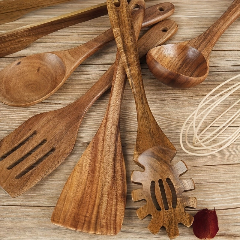 TerraChef – Luxe Houten Keukengerei Set (7-delig) voor Stijlvol & Veilig Koken