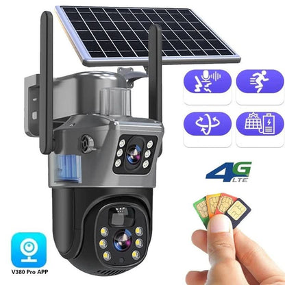 DualGuard Solar 4K - Draadloze beveiligingscamera met zonnepaneel en 360° rondomzicht