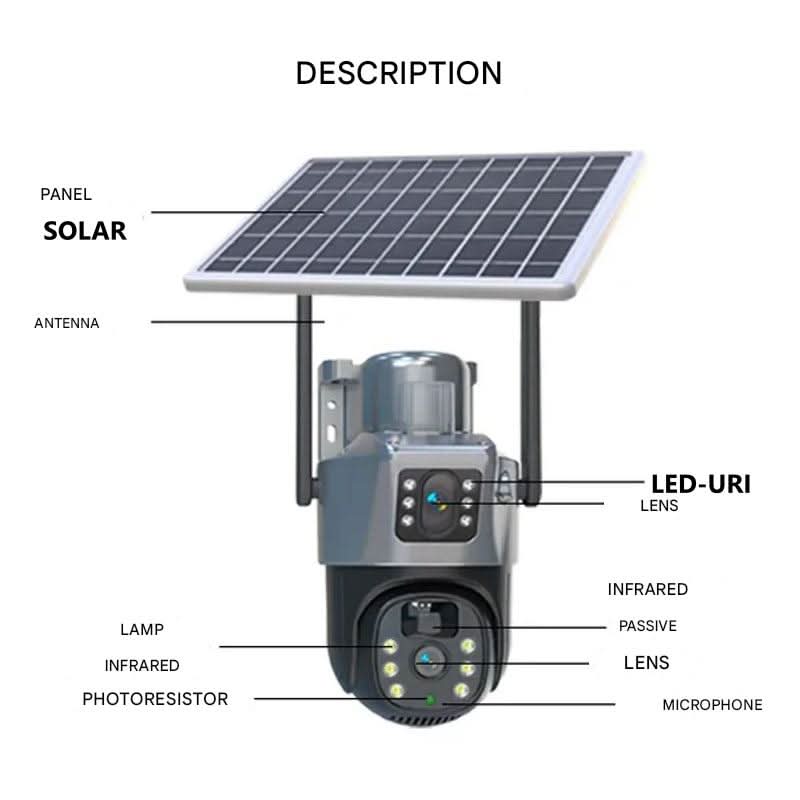 DualGuard Solar 4K - Draadloze beveiligingscamera met zonnepaneel en 360° rondomzicht