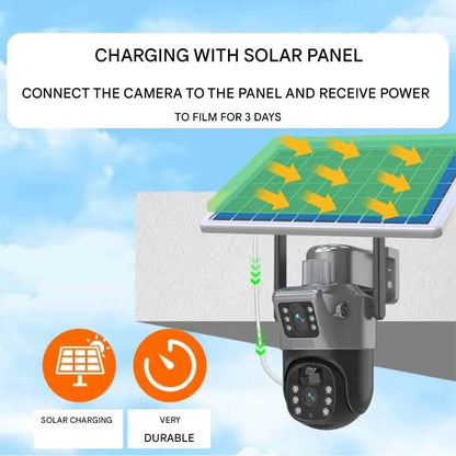 DualGuard Solar 4K - Draadloze beveiligingscamera met zonnepaneel en 360° rondomzicht