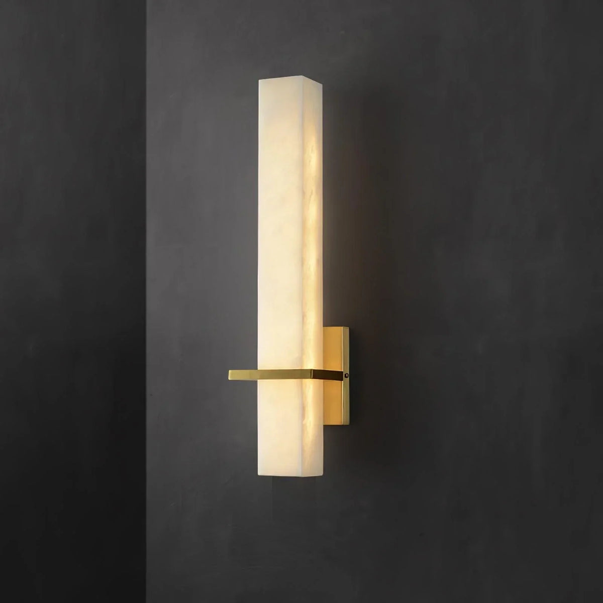 Moderne Alabaster Wandlamp Messing LED Binnen Wandlamp