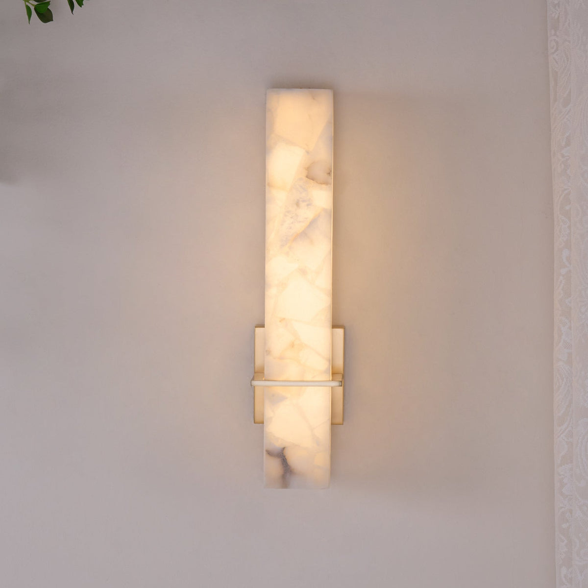 Moderne Alabaster Wandlamp Messing LED Binnen Wandlamp