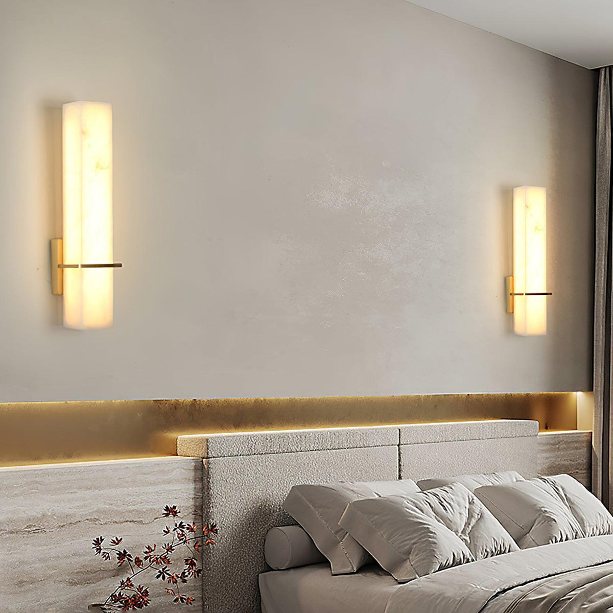 Moderne Alabaster Wandlamp Messing LED Binnen Wandlamp