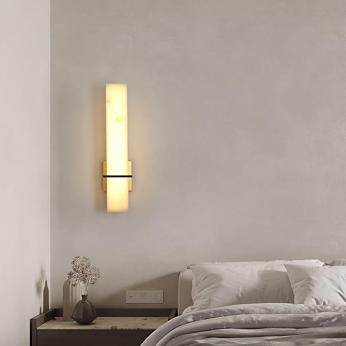 Moderne Alabaster Wandlamp Messing LED Binnen Wandlamp