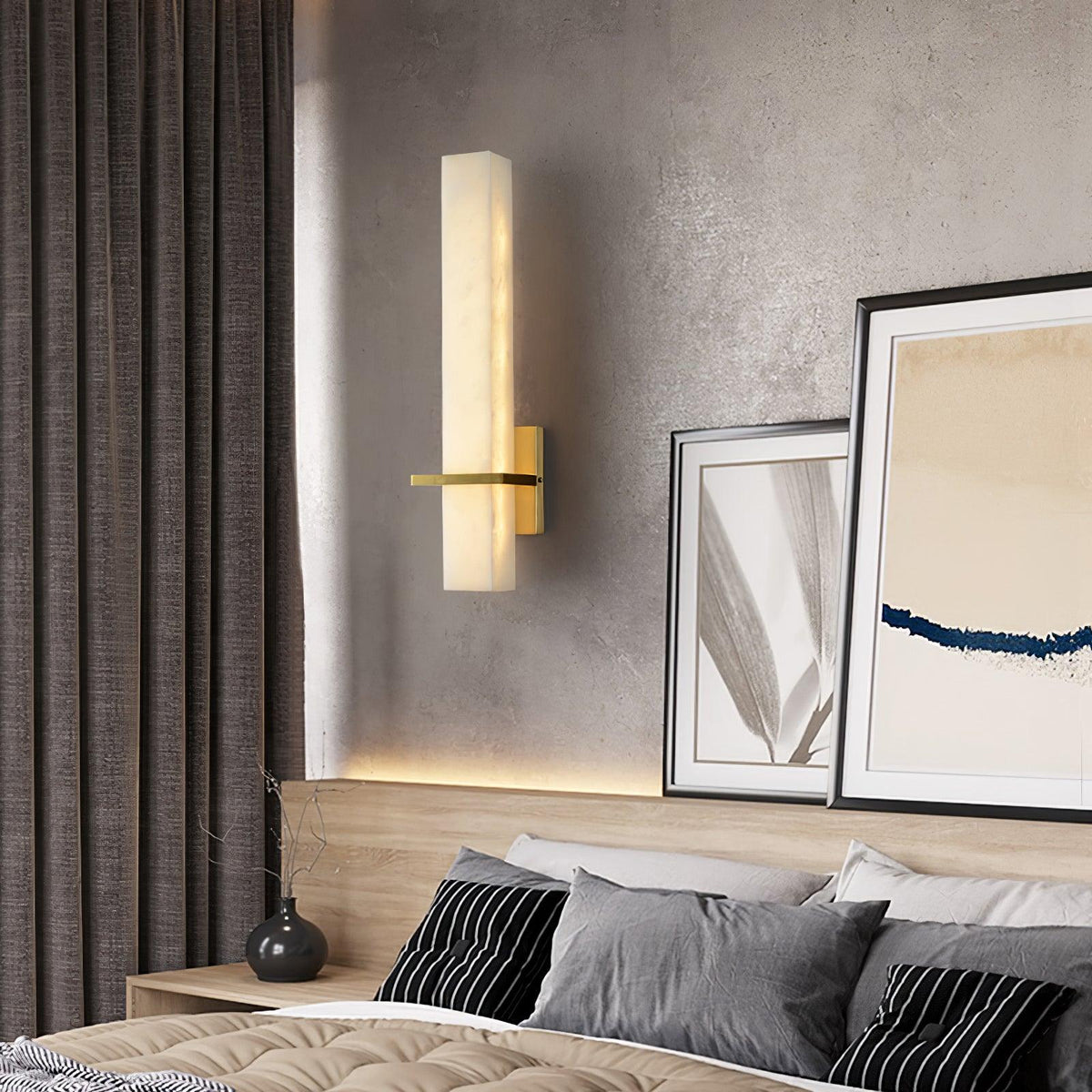 Moderne Alabaster Wandlamp Messing LED Binnen Wandlamp