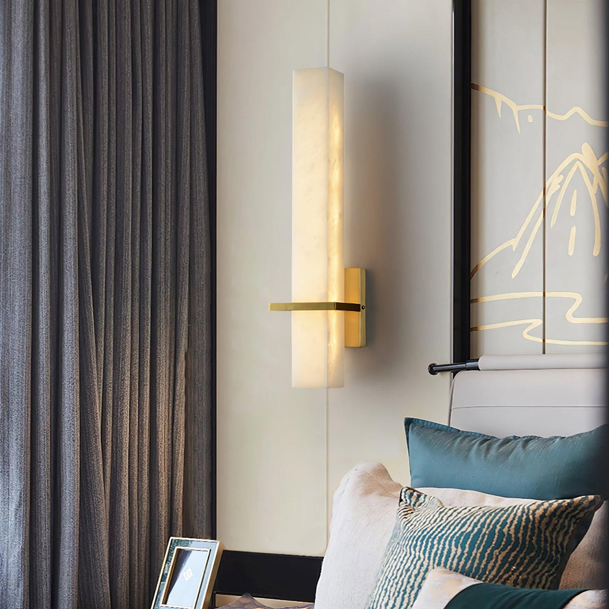 Moderne Alabaster Wandlamp Messing LED Binnen Wandlamp