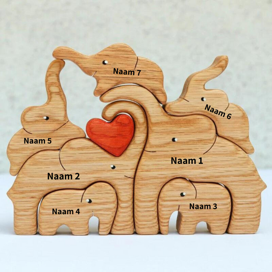 Wood Elephant Family | Personaliseerbaar, persoonlijk en orgineel