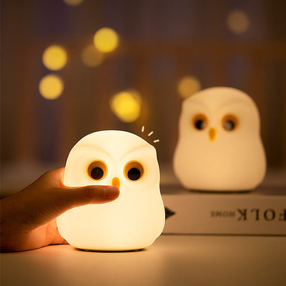Squishy Silicone Kleine Uil LED Nachtlamp - Perfect Cadeau voor Kinderen en Meisjes