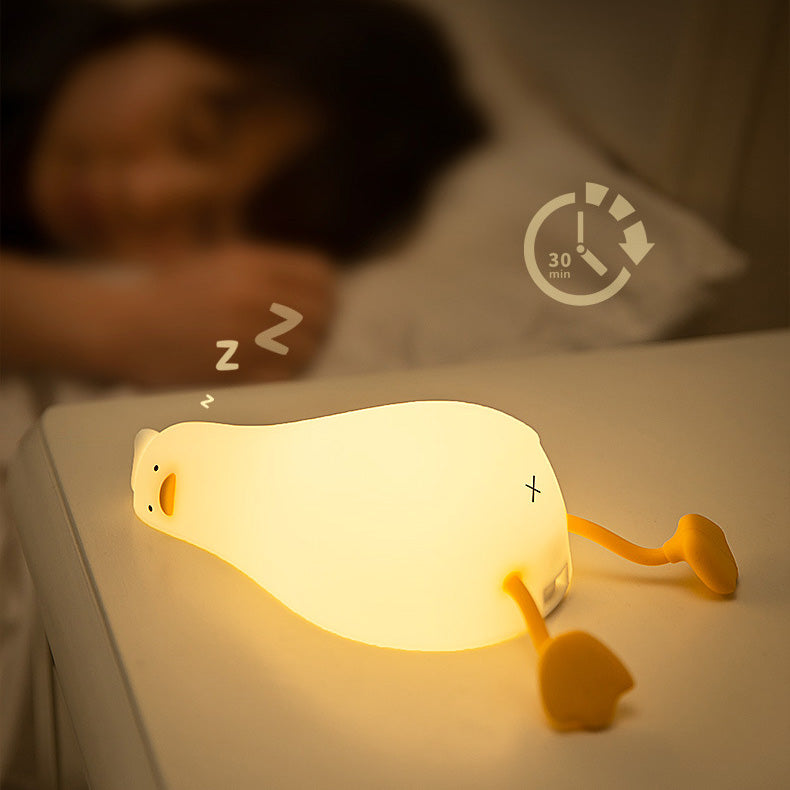 Squishy Silicone Luie Eend LED Nachtlamp - Perfect Cadeau voor Kinderen en Meisjes