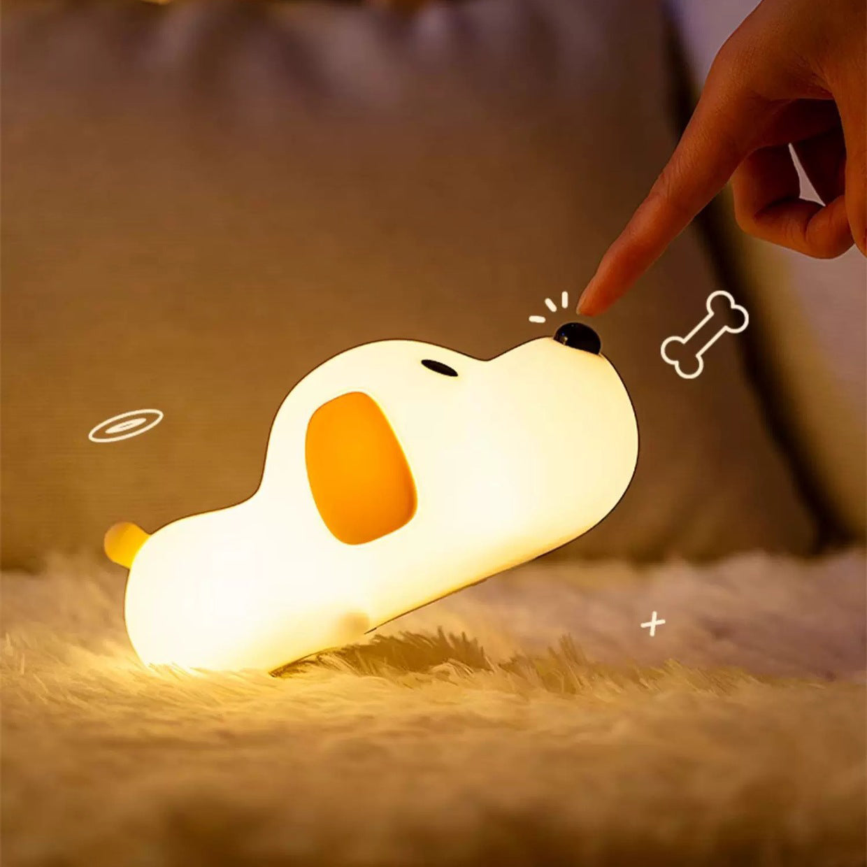 Puppy Silicone Squishy Nachtlampje Cadeau Schattige Hangende Oren en Gezellig voor Decor Perfect Cadeau