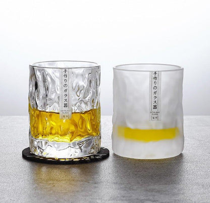 EdoGlacier – Handgesneden Edo Kiriko Whiskyglas in Luxe Houten Geschenkdoos