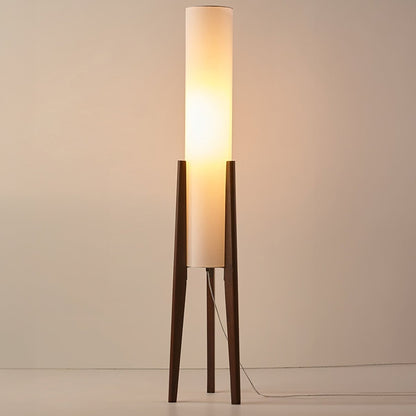 Walnoot vloerlamp Massief houten kunstlamp