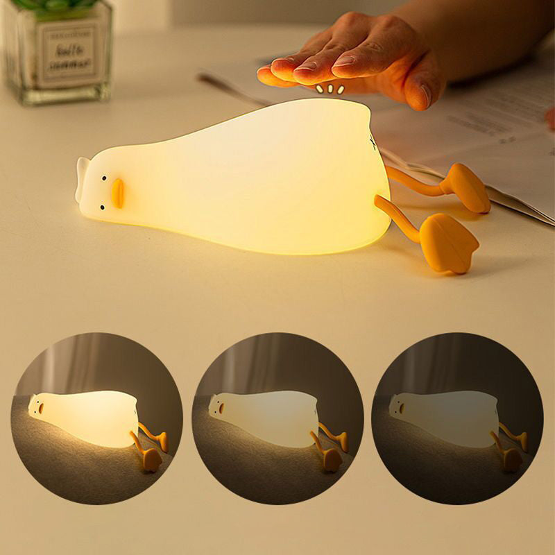 Squishy Silicone Luie Eend LED Nachtlamp - Perfect Cadeau voor Kinderen en Meisjes