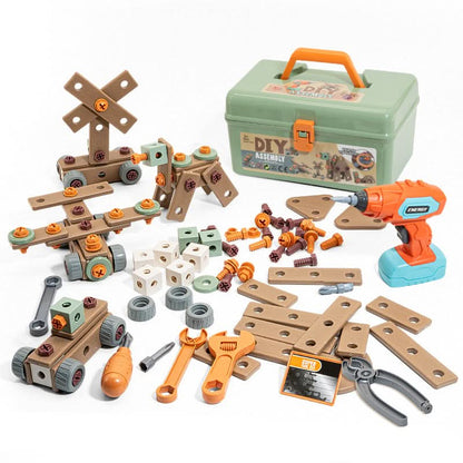 BUILDMASTER – 100-delige gereedschapsset voor creatieve kinderen vanaf 3 jaar