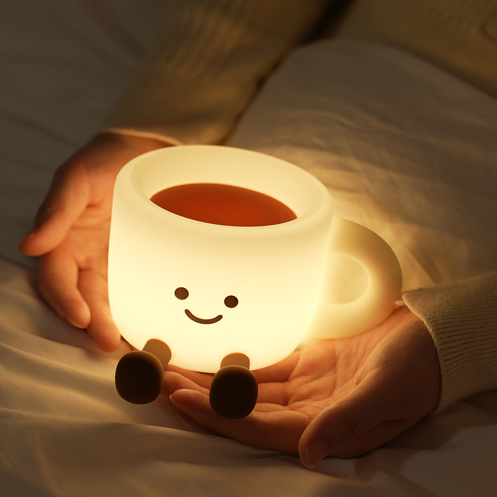 Koffiekop Squishy Siliconen Nachtlampje Zachte Gloed Schattige Verzameling Leuke Decoratie Perfect Cadeau