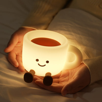 Koffiekop Squishy Siliconen Nachtlampje Zachte Gloed Schattige Verzameling Leuke Decoratie Perfect Cadeau