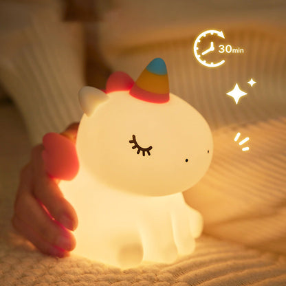 Eenhoorn Nachtlamp LED Squishy Tap Lamp Beste Cadeau voor Baby en Meisje