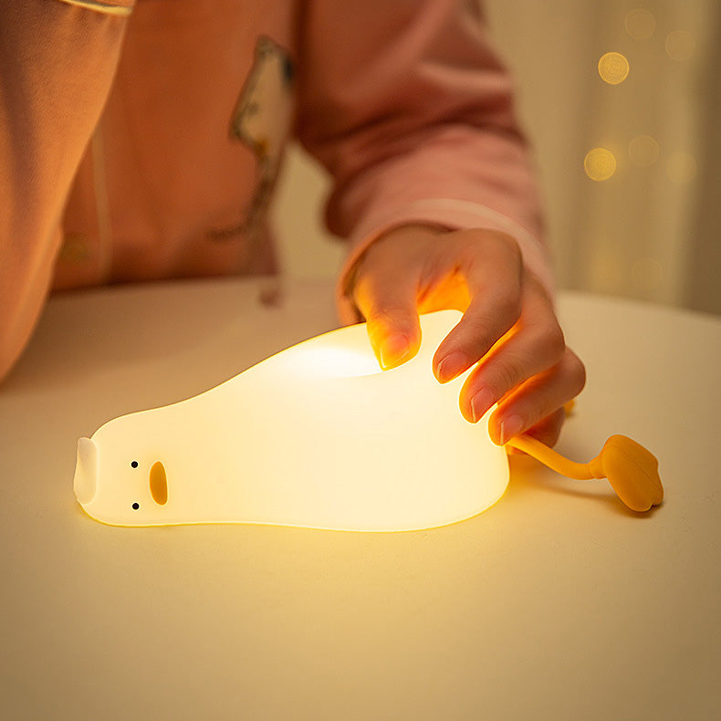 Squishy Silicone Luie Eend LED Nachtlamp - Perfect Cadeau voor Kinderen en Meisjes