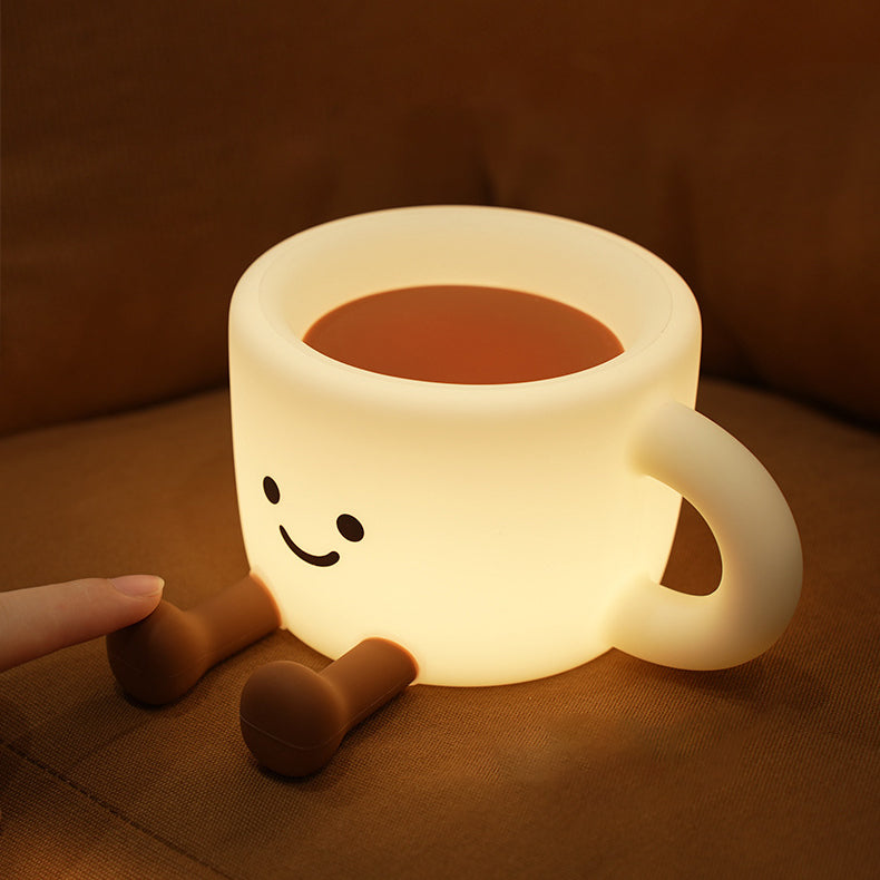 Koffiekop Squishy Siliconen Nachtlampje Zachte Gloed Schattige Verzameling Leuke Decoratie Perfect Cadeau