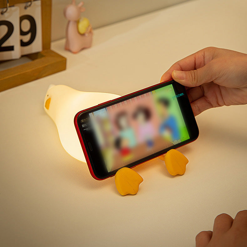 Squishy Silicone Luie Eend LED Nachtlamp - Perfect Cadeau voor Kinderen en Meisjes