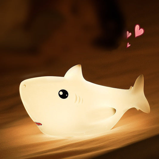 Squishy Silicone Haai LED Nachtlamp - Perfect Cadeau voor Kinderen en Meisjes