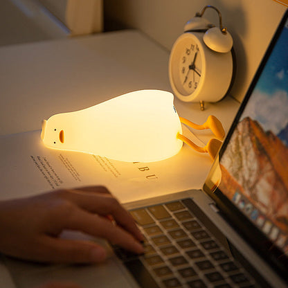 Squishy Silicone Luie Eend LED Nachtlamp - Perfect Cadeau voor Kinderen en Meisjes