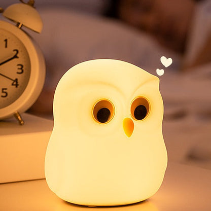 Squishy Silicone Kleine Uil LED Nachtlamp - Perfect Cadeau voor Kinderen en Meisjes