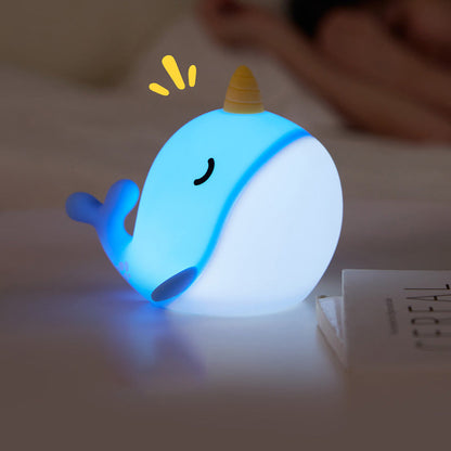 Eenhoorn Walvis Silikon Squishy Nachtlampje Perfect Cadeau Slaapmaatje Stressverlichting