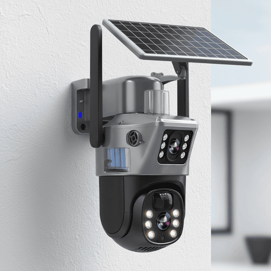 DualGuard Solar 4K - Draadloze beveiligingscamera met zonnepaneel en 360° rondomzicht