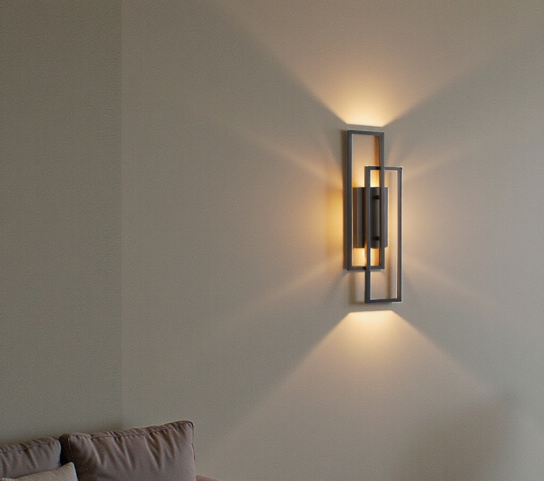 Wandgemonteerde LED Lamp Met Dubbele Rechthoekige Frame
