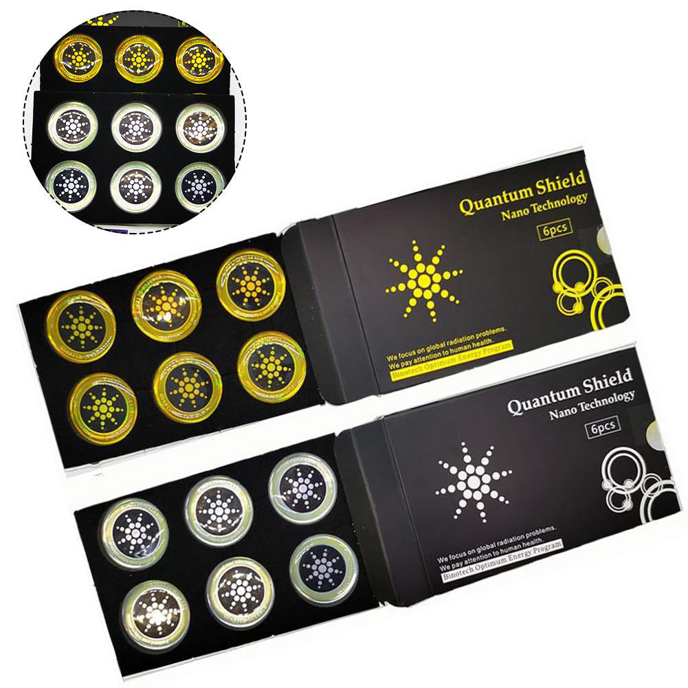 6-Pack EMF Sticker Anti Stralingsbescherming voor Mobiele Telefoons, Tablets, Laptops, Routers