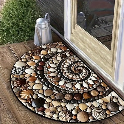 Coastal Spiral™ – Oceaan-geïnspireerde Kiezel- en Schelpenmat