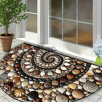 Coastal Spiral™ – Oceaan-geïnspireerde Kiezel- en Schelpenmat