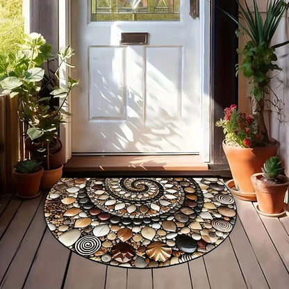 Coastal Spiral™ – Oceaan-geïnspireerde Kiezel- en Schelpenmat