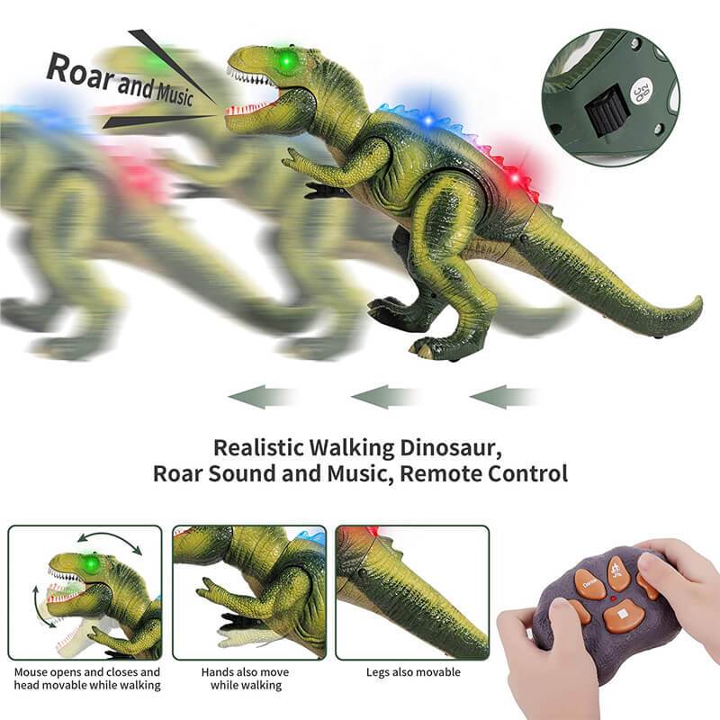 Afstandsbediening T-Rex Dinosaur LED Lichtgevende Loop- en Brullende Speelgoed Voor Kinderen Herfst 2025 Cadeau