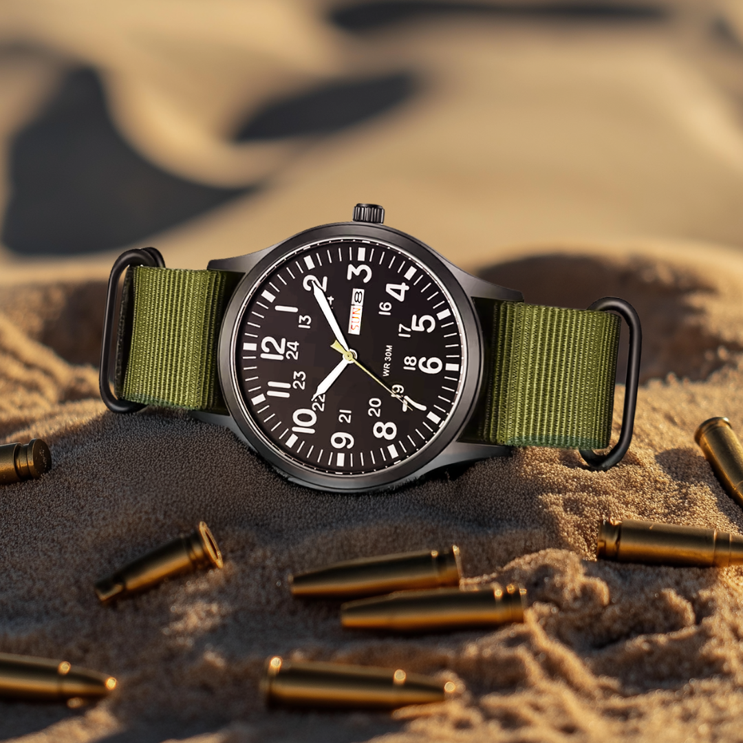 Duurzaam heren outdoor horloge – waterdicht, krasbestendig ontwerp, voor avontuur